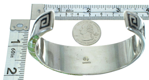 Turquoise Southwestern Silver Water Wave Cuff Bracelet AX77958